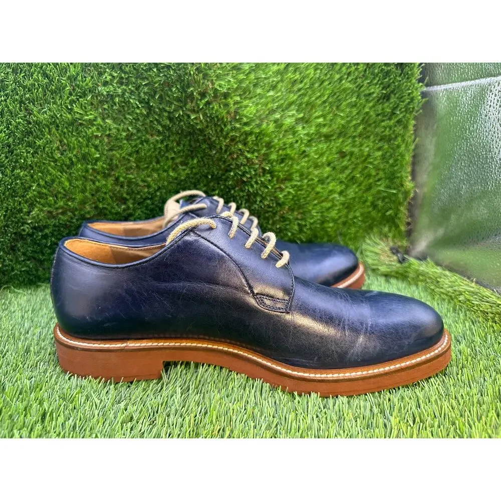 To Boot New York Adam Derrick Oxford Dress Shoes Men's 8.5 Blue Leather Formal